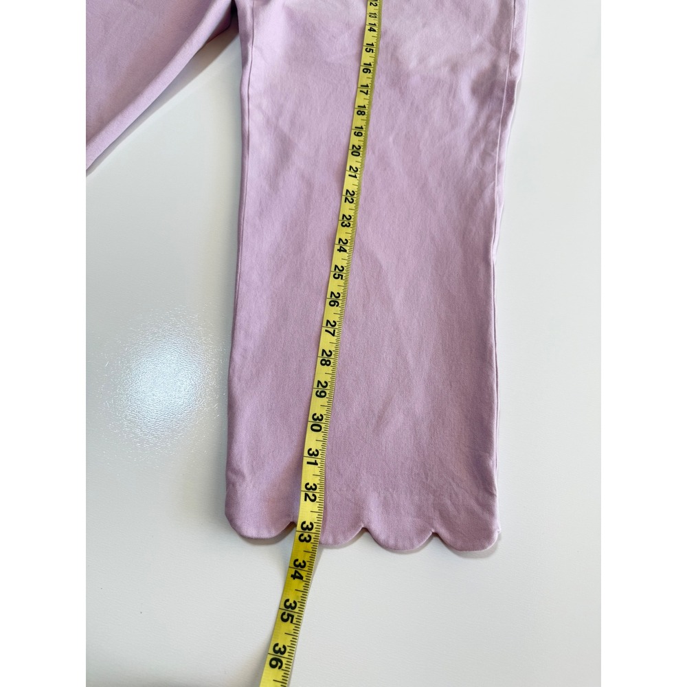 Talbots Chatham Crop Pants Womens 16 Lavender Purple Scallop Hem Side Zip ID245 - Picture 12 of 13